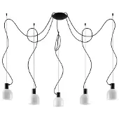 LUCANDE Hanglamp Serina , dimbaar, zwart, Woon-/ Eetkamer, Glas, Modern, hanglamp