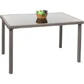 Mendler Poly-rattan tafel -G19, tuintafel balkontafel, 120x75cm ~ grijs