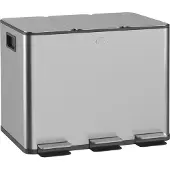 HOMCOM Prullenbak - Roestvrij Staal - 61,9x36,6x56,7cm - Zilver