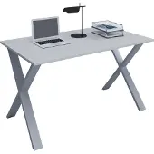 VCM Lona Bureau 140x80 cm X-frame grijs/zilverkleurig.