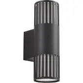 LINDBY Wandlamp buiten Lurinda, dimbaar, zwart, Aluminium, Modern, Wandlamp buiten
