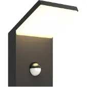 LUCANDE Wandlamp buiten met bewegingssensor Nevio, alu / grijs / zink, Aluminium, Modern