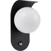 LINDBY Wandlamp buiten met bewegingssensor Lacie, zwart, Aluminium, Modern