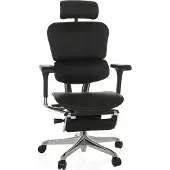Hjh OFFICE Bureaustoel / Directiestoel ERGOHUMAN PLUS LEGPRO GEN2 Leder met beensteun mesh zwart