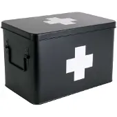 Tzmo Deutschland Medicijndoos Cross | Present Time ijzer zwart 19x21 cm opbergdozen | NADUVI