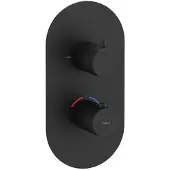 Ravak Espirit - Thermostatische inbouwkraan, voor 2 functies, mat zwart X070286