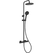 Kielle Oudee - Doucheset met thermostaat, 23 cm, 3jet, mat zwart 20602024