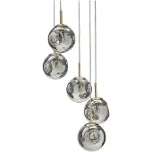Beliani RALFES - Hanglamp met 5 lampen - Messing - Glas