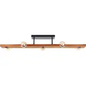 Brilliant Plafondlamp Mertes Plafondlamp, E27, 115 x 12,5 cm, hout/metaal, bruin/zwart (1 stuk)