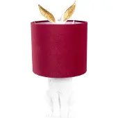 Clayre & Eef Tafel lamp, konijn, diameter 20x43 cm, wit/rood, polyresin