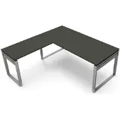 Theo Kerkmann Büromöbelfabrik GmbH & Co. KG Hoekbureau Workspace 180cm antraciet hoogte verst.