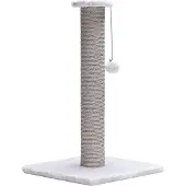 Beeztees Serpa Katten Krabpaal - Omwikkeld met touw - Met balletje - Grijs - 35x35x60 cm