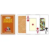 Modiano Texas Hold'em pokerkaarten, 100% plastic, bruin
