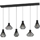 Eglo 390126 Basidano Hanglamp Staal Zwart - 6 x E27