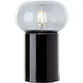 Brilliant Zwarte tafellamp Knut met smoke glas