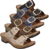 Josef seibel Catalonia 76 Dames Leren Muil Sandalen Crème