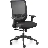 Dauphin bureaustoel to-sync work mesh, met armleuningen, synchroonmechanisme, gestoffeerde comfortzitting, gazen rugleuning, zwart/zwart