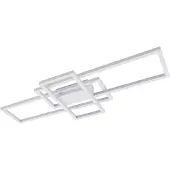 LINDBY LED-plafondlamp Poppy, dimbaar, wit / opaal, Woon-/ Eetkamer, Aluminium, Modern, LED plafondlamp