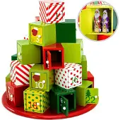 Spiel Werk Adventskalender Doppelsteen Hout Rond