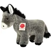 Teddy HERMANN® Knuffeldier Ezel - zachte pluche stof - premium knuffels - grijs - 27 cm - Boerderijdieren