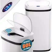 Monzana Sensor afvalbak Wit roestvrij staal 40L