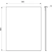 Delabie spiegel, schokbestendig, 10x385x485 mm, gecoat spiegelglas.