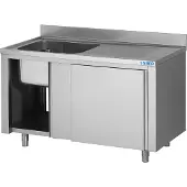 Saro Spoelbakkast, 1 klapdeur, Enkele spoelbak midden, 700x700x850mm, 700-2700