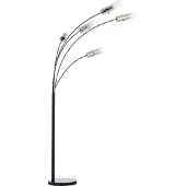 Brilliant Vloerlamp Glasini Zwart Met Smoke Glas