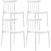 Oviala - Set van 4 witte kunststof terrasstoelen - Lisboa