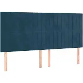 vidaXL Hoofdbord donkerblauw 180x5x118/128 cm fluweel