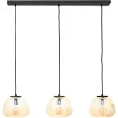 Brilliant 80109/86 Kaizen Pendel Metaal Zwart/Glas Amber - 3 x E27