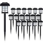 Monzana LED solarlampjes set van 18 zwart