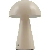 LINDBY LED-tafellamp Nevijo, dimbaar, crème / amber, Woon-/ Eetkamer, metaal, Modern, LED tafellamp