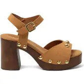 Lazamani Clogs Dames Cognac Suède Maat 39