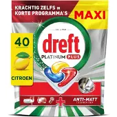 Dreft Platinum Plus Vaatwastabletten Citroen - Anti-Dofheidstechnologie - 40 stuks