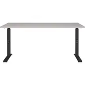 Germania Hoogteverstelbaar Zit-sta-bureau Metaal, spaanplaat Kasjmier, zwart C-Voet 1,600 x 800 x 910 mm
