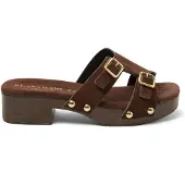 Lazamani Clogs Dames Aria Bruin Suède Maat 41