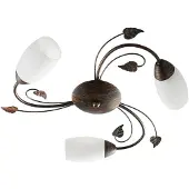 LINDBY Plafondlamp , Stefania, dimbare, Roestbruin, Woonkamer, Glas, Antiek