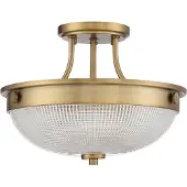 QUOIZEL LED Plafondlamp Mantle | 2X E27 Max 60W | Dimbaar | Weathered Brass