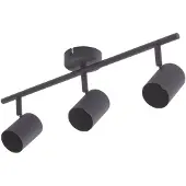LINDBY plafondspot Jorell, zwart, 51 cm, 3-lamps, GU10