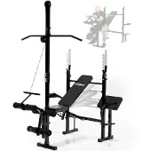 Physionics Multifunctionele fitnessbank met lat pulley