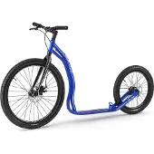 Yedoo Trexx Disc, een aluminium rolscooter/hondenscooter - geschikt voor volwassenen en tieners, tot 150 kg, met luchtbanden 26/20, schijfremmen en verstelbaar stuur. Kleur: blauw
