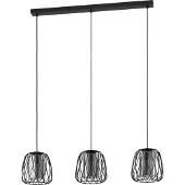 Eglo Draad Hanglamp Floresta 3l Met Smoke Glas