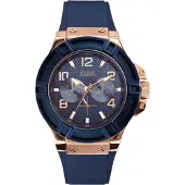 GUESS W0247G3 Blauw Siliconen Herenhorloge