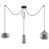 LUCANDE Hanglampe , Zyli, dimbare, Grijs, Woonkamer, Glas, Vintage / Retro