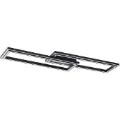 LUCANDE Slimme plafondlamp Tjado, dimbaar, zwart, Woon-/ Eetkamer, metaal, Modern, Slimme plafondlamp