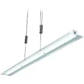 LINDBY Hanglamp Sladja, dimbaar, chroom / zilver, Woon-/ Eetkamer, Glas, Modern