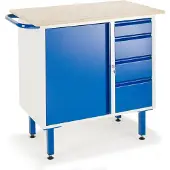 ROLLCART Werkbank met kast, 4 schuifladen en verstelbare poten