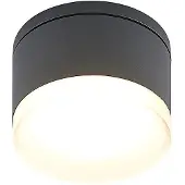 LINDBY Mathea LED buiten plafondlamp, cilinder, zwart, Aluminium, Modern, LED plafondlamp