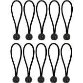 Proplus Set van 10 Tentspanners 15 cm – Voor tentzeil partytent en spankoord – Met kunststof bal – Zwart
